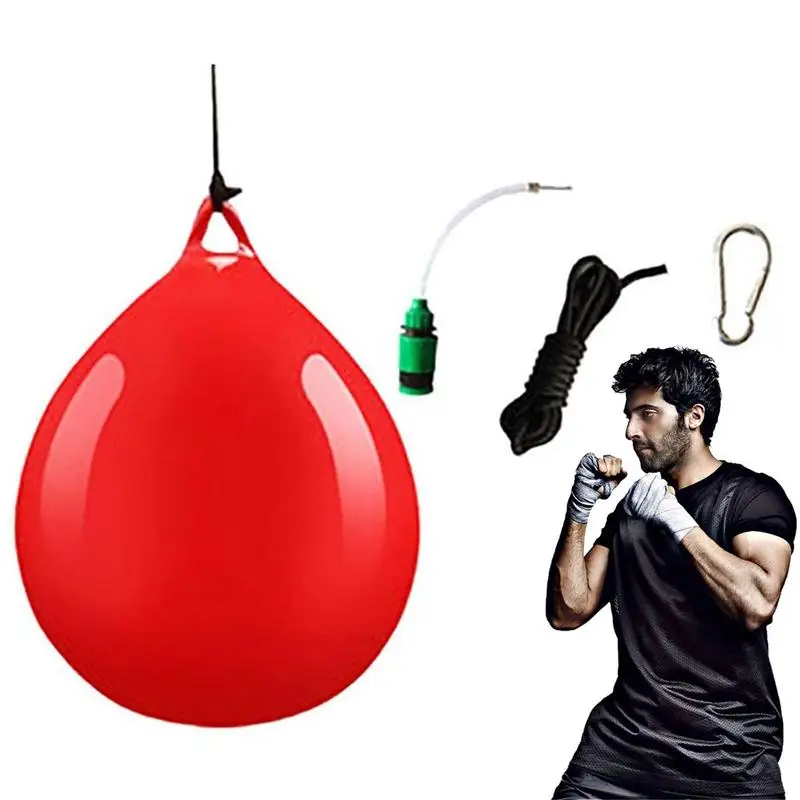 Water Sandbag Punching Bags Speed Ball Aqua Boxing Pear Boxing Balls Water Heavy Bag W/ Water Injector Hook Sling Hanging Boxing