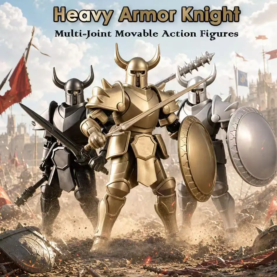 Heavy armored knight multi joint movable assembled doll medieval warrior model ornament