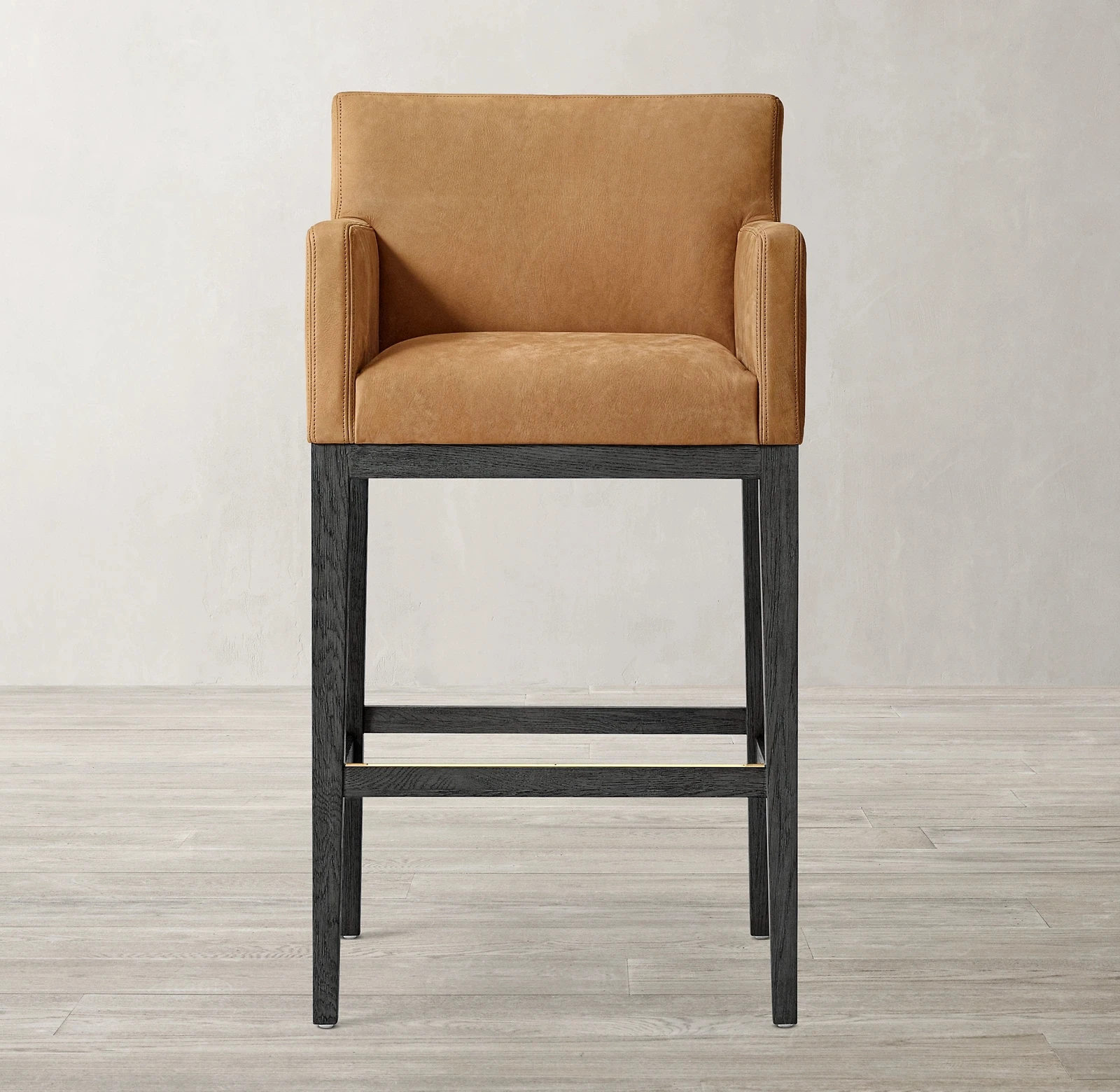 

RH American modern simple leather art Morgan custom restaurant dining chair chair back chair solid wood simple leisure