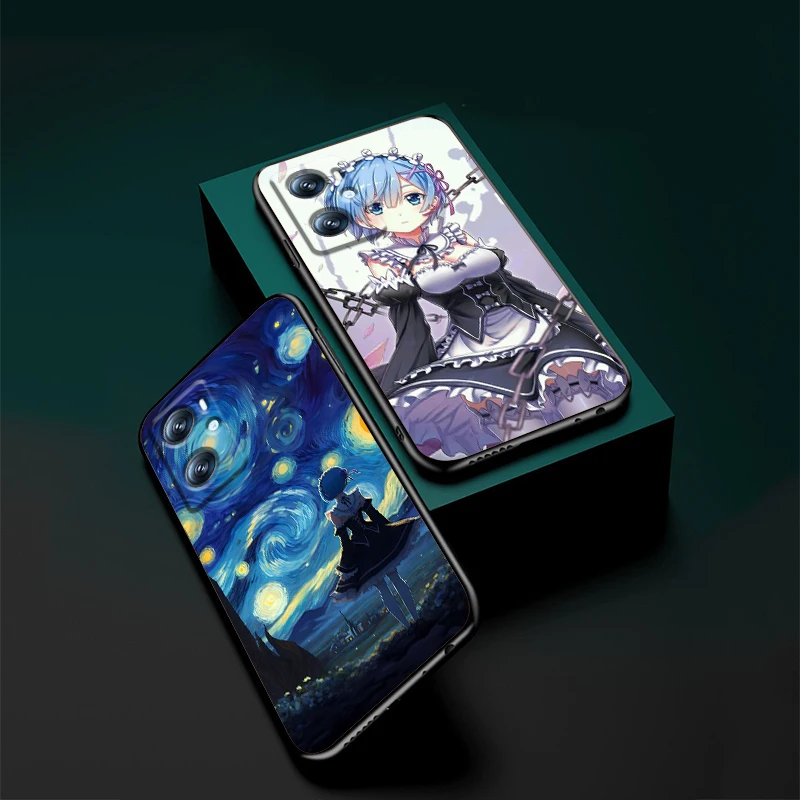 Anime Cool Cute R-Rem For OPPO Find X6 X5 X3 A54S A5 A94 A16 A53S A57 A74 A72 A98 A78 A96 A9 5G Black TPU Phone Case