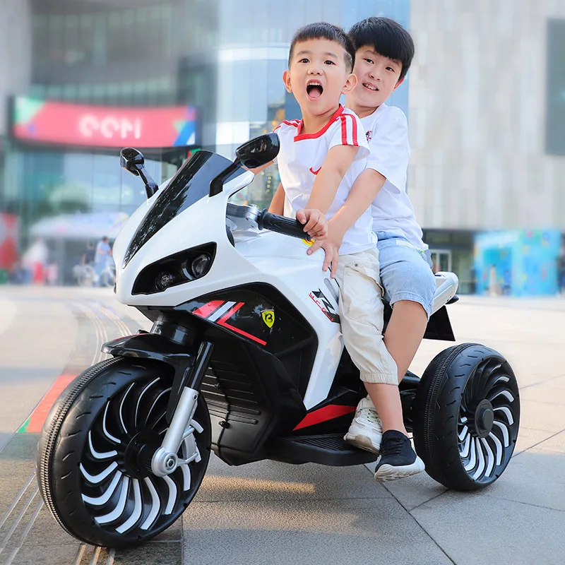 Pyramid Frame Twin-Seat Electric Car 2-10Y Anti-Tip Children's Vehicle with Parent-Child Mode LED Lighting Children electric car