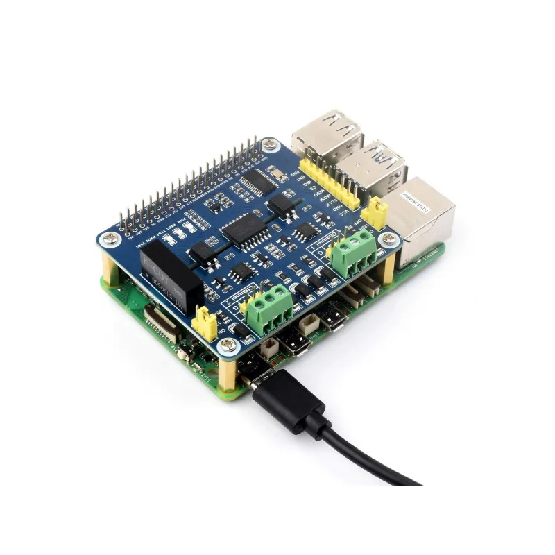 2-Channel Isolated RS485 Expansion HAT for Raspberry Pi SPI Interface Industrial Control Board