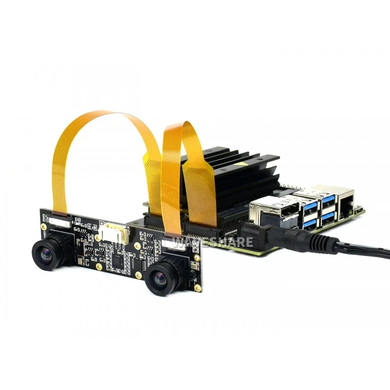 Support Raspberry Pi CM3 CM3+ CM4 Base Boards Depth Vision IMX219-83 Stereo Camera 8MP Binocular Camera Module