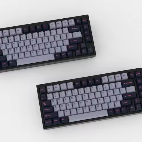 KBDiy 174 Keys/Set Cherry Profile Retro PBT 8008 Keycap Custom Double Shot for Mechanical Keyboard ISO 7U for mad 60he ak820 pro
