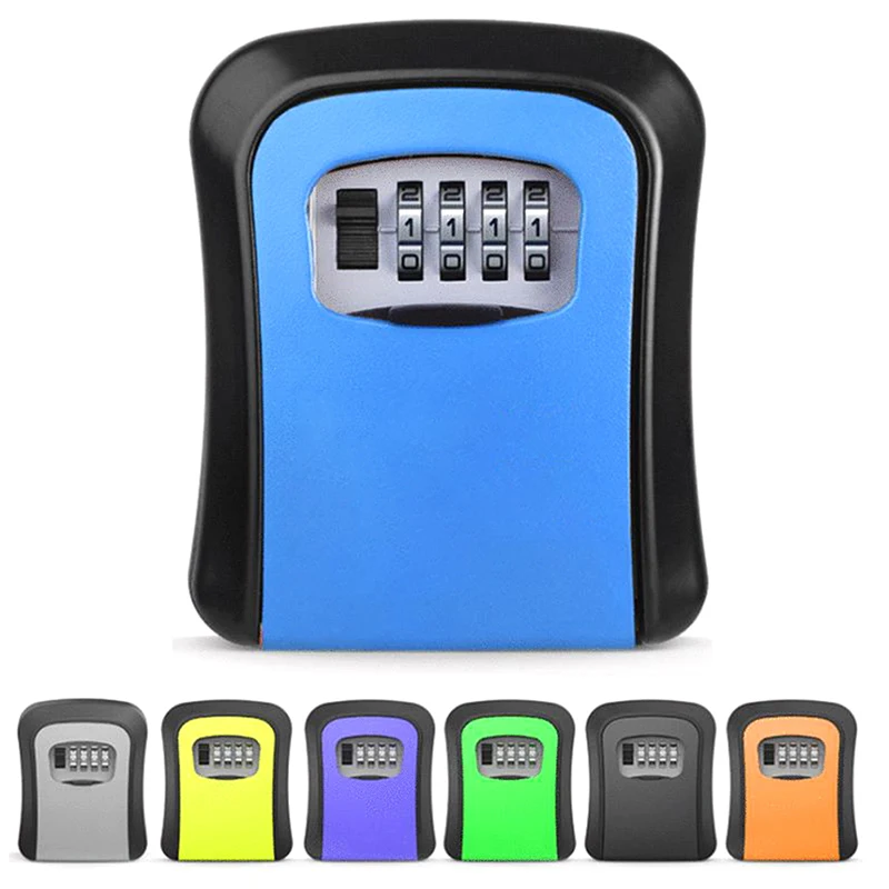 Wall Mount Key Storage Secret Box Organizer 4 Digit Combination Password Security Code Lock No Key Home Key Safe Box