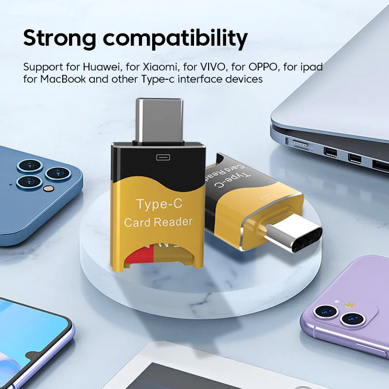 USB 3.0 OTG Type C To Micro-SD TF Adapter Cardreader High Speed Card Reader Smart Memory Card Reader For Huawei Samsung Laptop view 5
