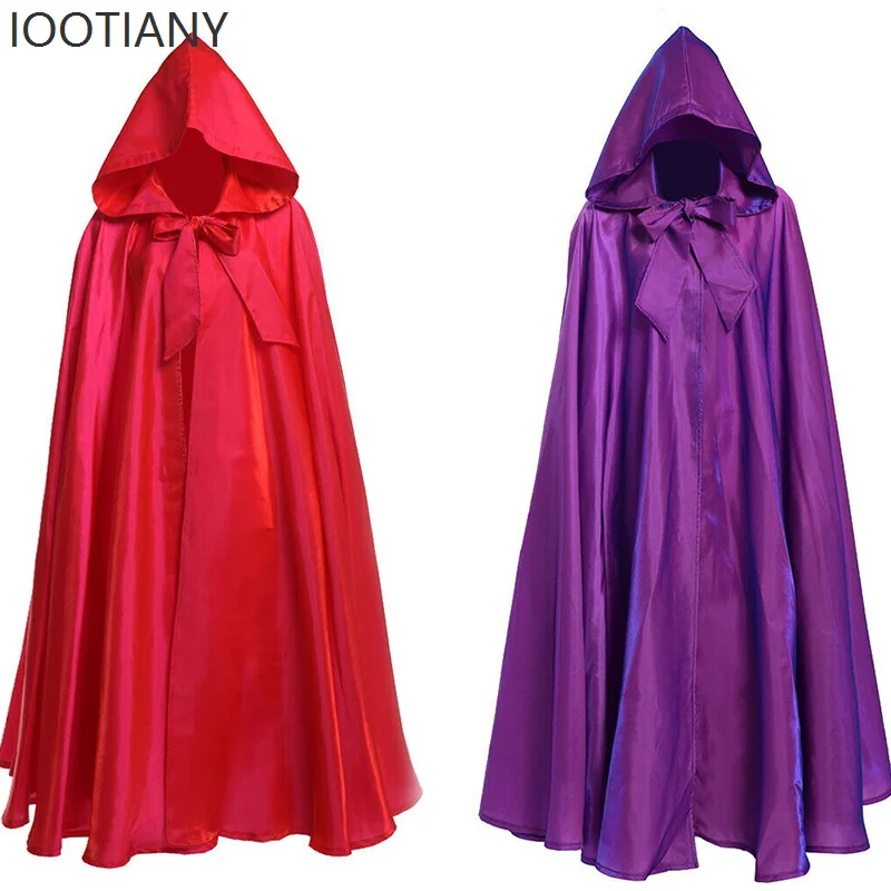 

Halloween Medieval Retro Unisex Hooded Cloak Carnival Party Cosplay Wizard Robe Death Stage Drama Performance Cape Costume Set