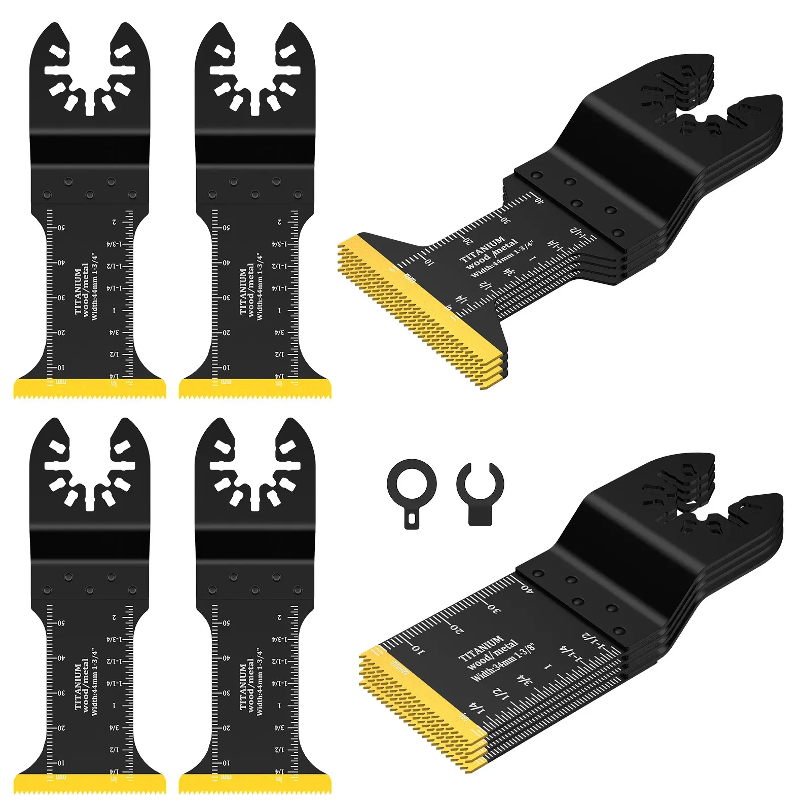 

12Pcs Titanium Bimetal Oscillating Saw Blade Set Precise Oscillating Multi Tool Blade for Cutting Soft Metal Wood Nail