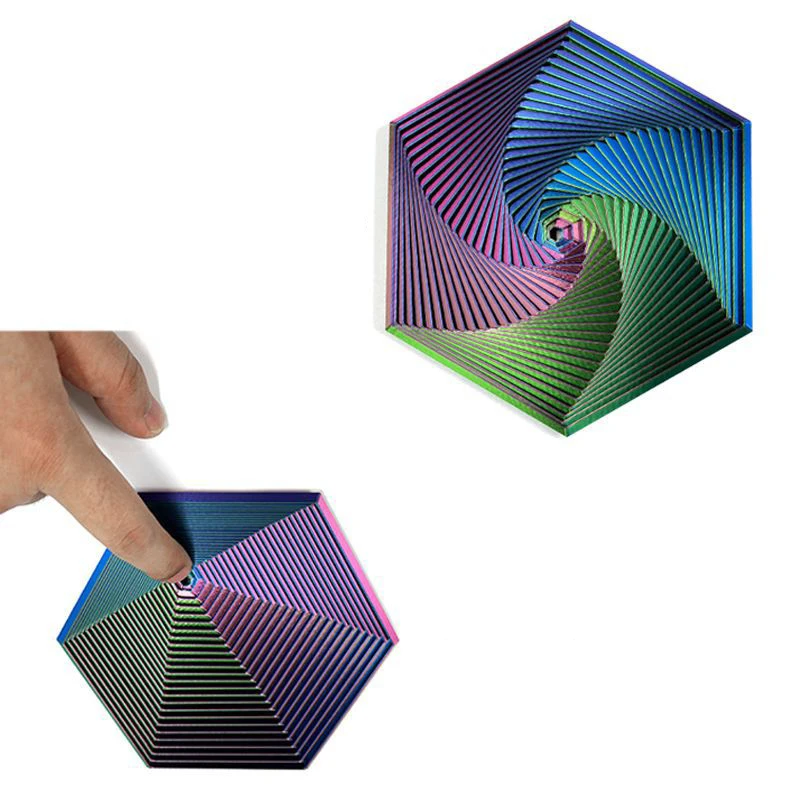 Jouet Fidget fractal Hexagonal à changement en spirale, outil de soulagement du stress imprimé en 3D