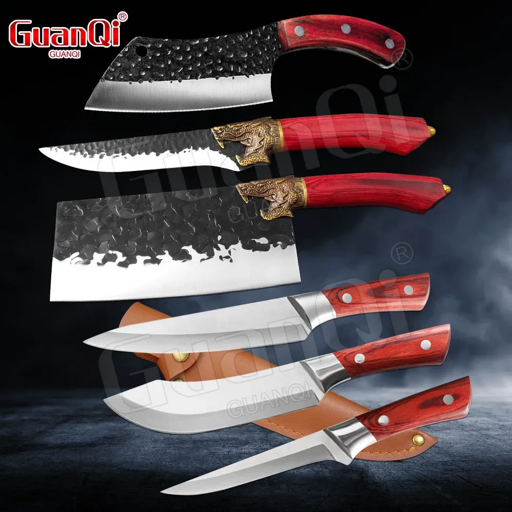 Kitchen Knife High Carbon Steel Butcher Knife Handmade Boning Slicing Chopping Knives EDC Rescue Cooking Tools