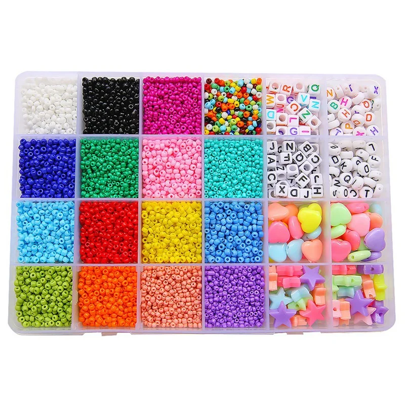 Glass Seed Beads Box Set Glass Pendant DIY For Jewelry Making Bracelet Rings DIY Accessories Jewelry Kit