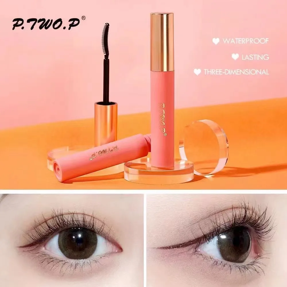 P.TW O.P-máscara rizadora de fibra de seda 4D negra de larga duración, ultrafina, resistente al agua, extensión de volumen, Cosméticos femeninos, maquillaje de ojos