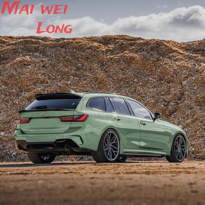 Per BMW serie 3 G21 2019-2023 Wagon Touring posteriore tronco tetto + Spoiler centrale ala in fibra di carbonio Look/Gloss Black