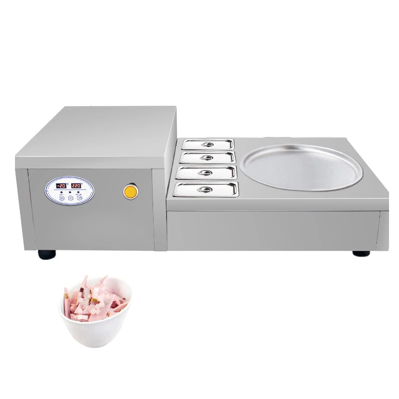 

220V Commercial Desktop Fried Ice Cream Rolls Machine Fried Yogurt Machine Rolled Ice Cream Maker