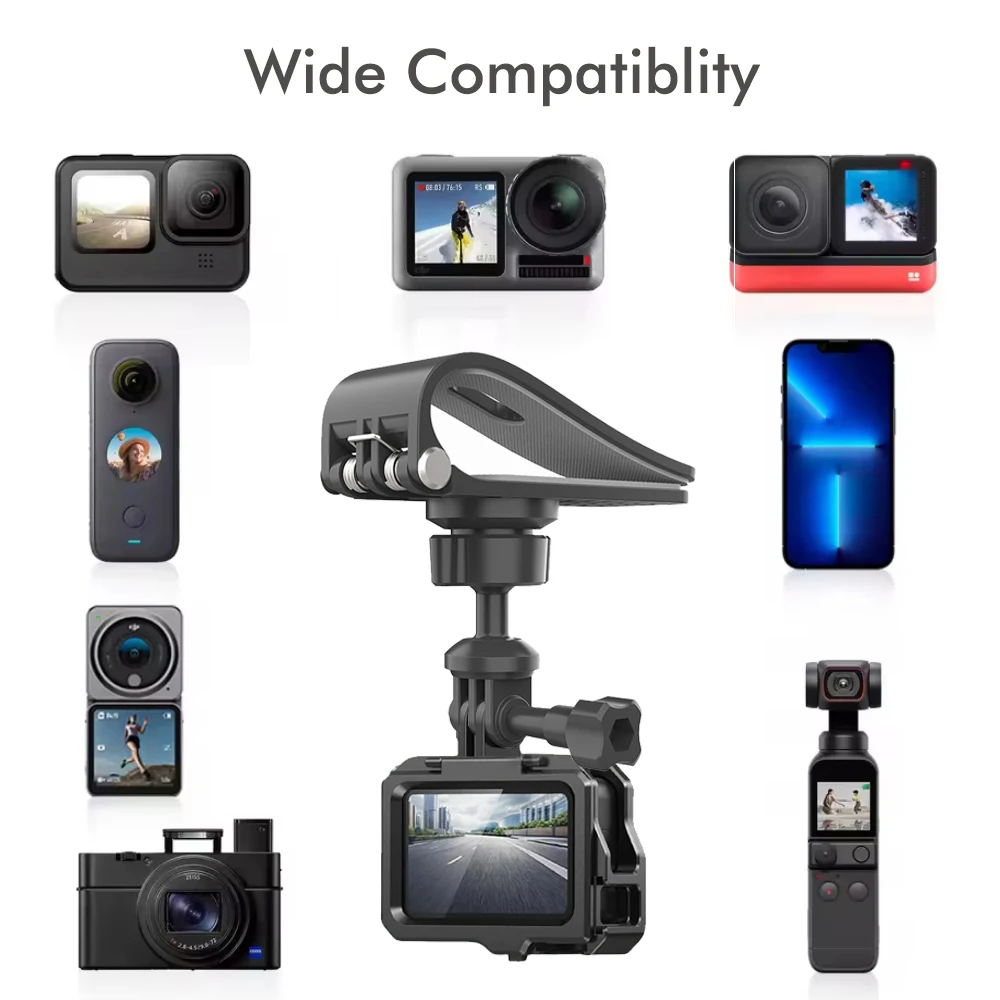 Car Sun Visor Action Camera Mount Bracket 1/4 Inch Adjustment Car Sun Visor Camera Mount for DJI Osmo Pocket 3 Action 4 Insta360