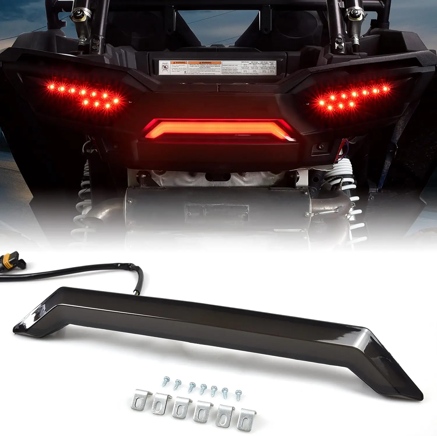 

Center Tail Light for Polaris RZR XP/XP4 1000 2014-2018, Smoked Black 3rd Brake Lamp (1PCS)