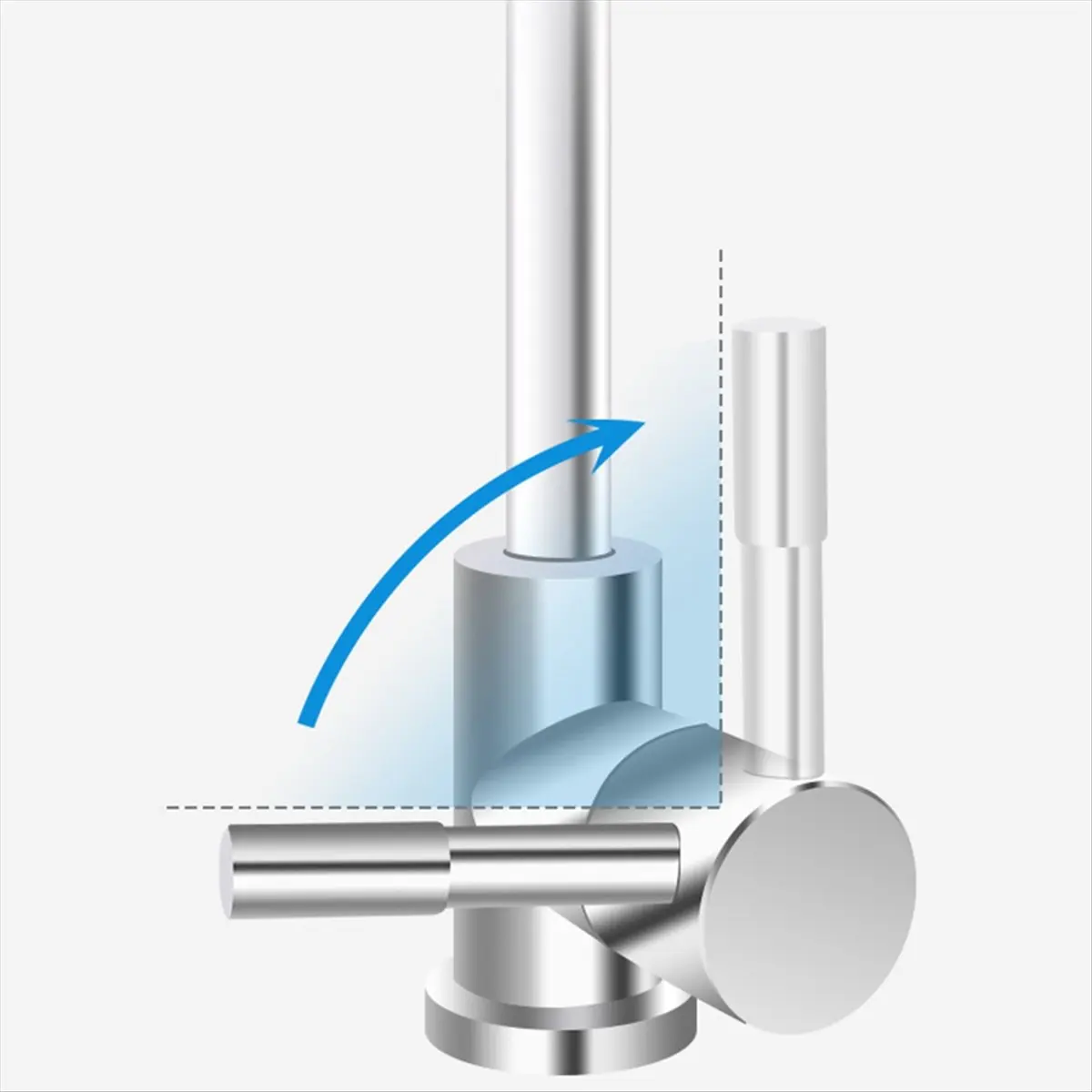A24I 1/4inch Kitchen Sink Faucet Tap Chrome Reverse Osmosis Drinking Water Filter Rotation Faucet Fast Connection