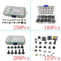 SMD DIP Micro Momentary Tact Switch Self-reset Push Button Micro Switch Assortment Kit for Car Remote Control Tablet
