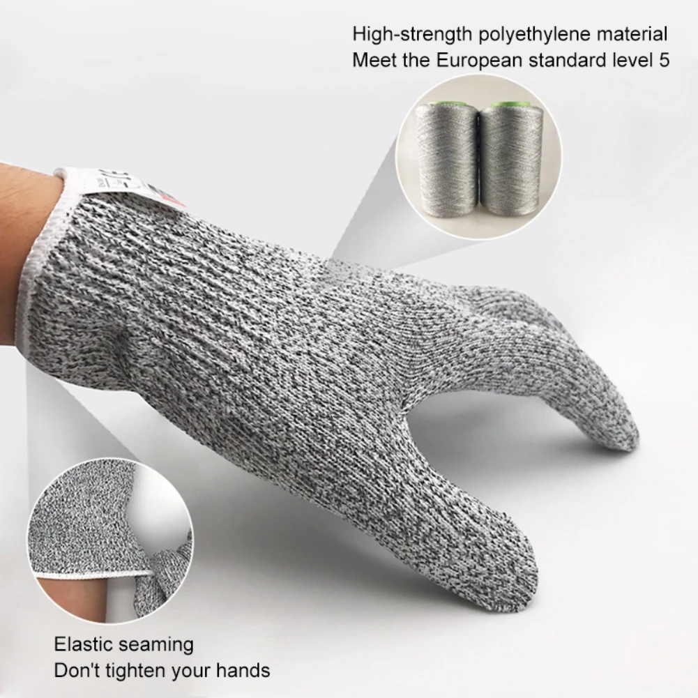 1 Pair Self Defense Gloves Cut Resistant Protective Wire Metal Gloves Outdoor Safety Multi-Purpose Gloves Level 5 Protect Supply