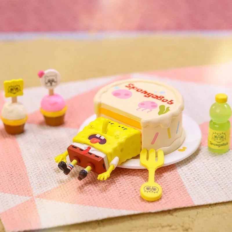 POP MART SpongeBob Picnic Party Series Blind Box Toys Kawaii Anime Action Figure Desktop Decoration Surprise Mystery Box view 3
