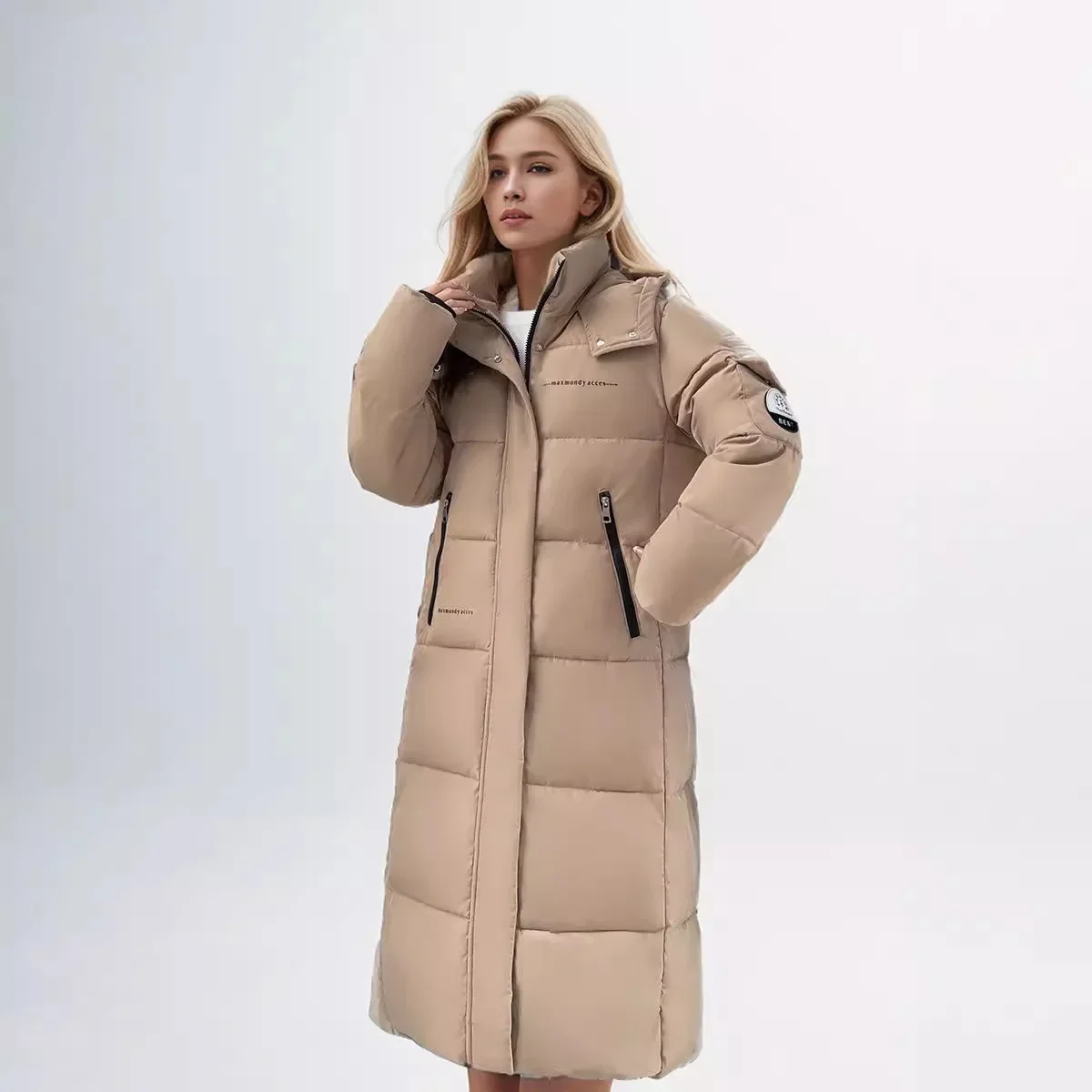 2024 Winter New Fashionable Women\'s Casual Down Cotton Jacket Korean Female Version Knee Length Extended Loose and Thick Jacket