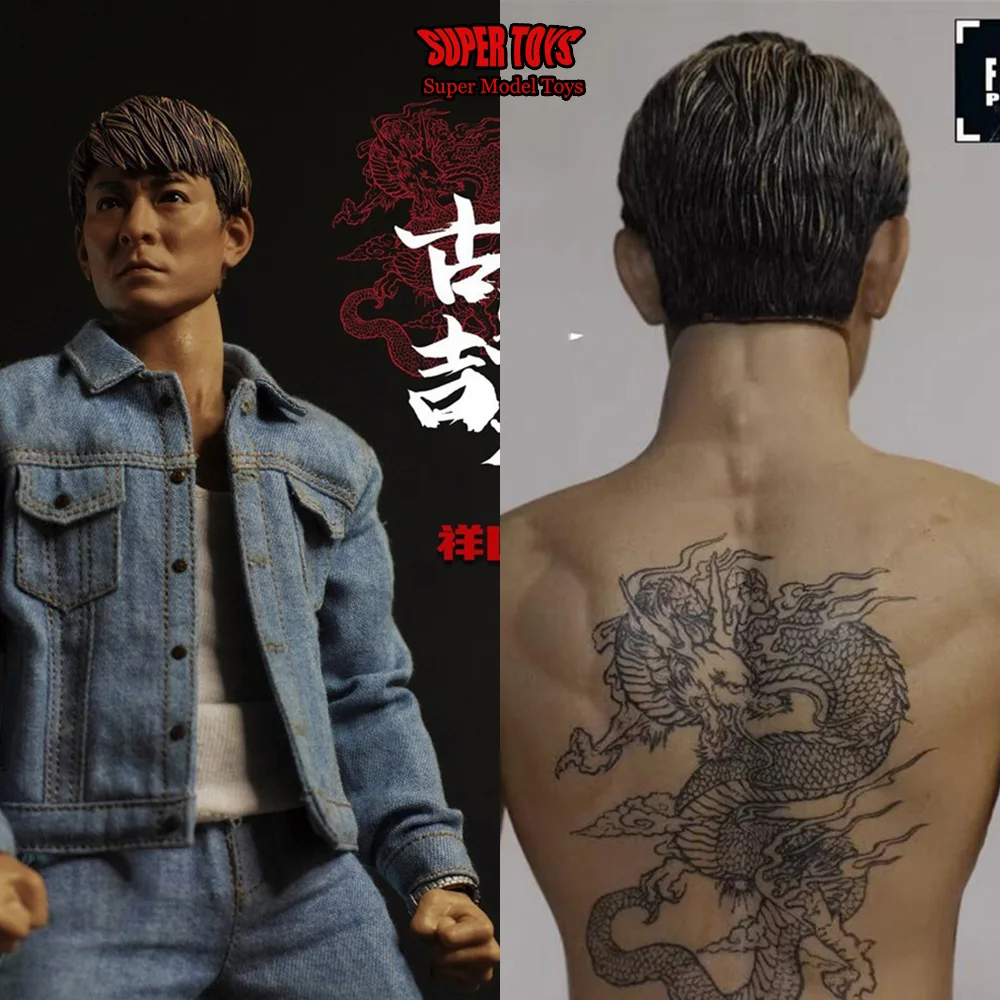 In Stock 1/6 Male Soldier Asia Superstar Andy Lau Ancient Puzzler Full Set 12'' Action Figure Head Tattoo Body Model Toy For Fan