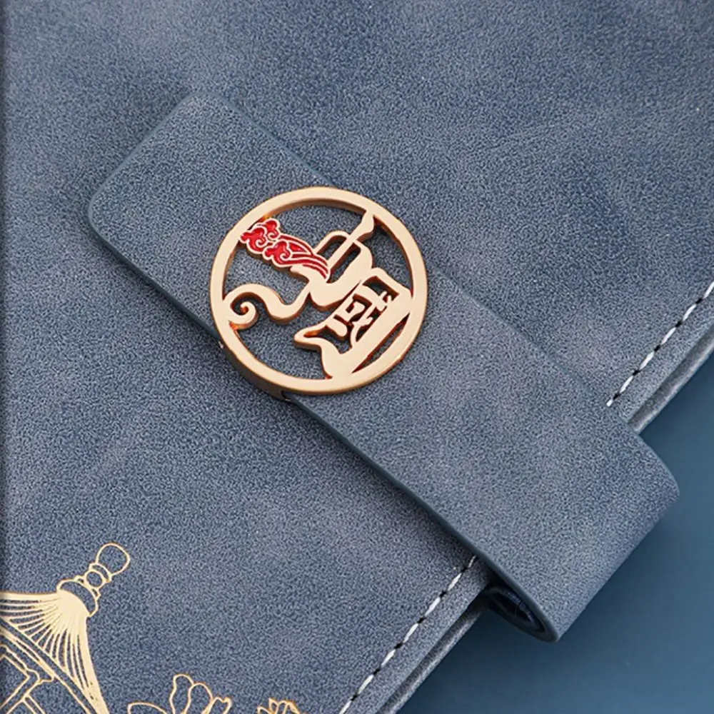 

Traditional Leather A5 Notebook Enclosed Buckle Portable Journal Notebook Chinese Style Planner Notebook School Students
