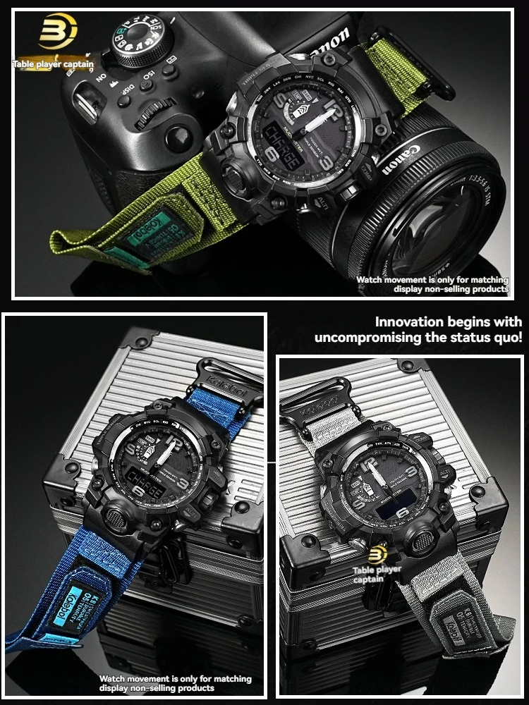 Upgraded Hook & Loop Nylon Strap for Casio G-SHOCK GWG-1000 Mudmaster 5463 Band, Men's Waterproof Shockproof Watch Accessories - view 4