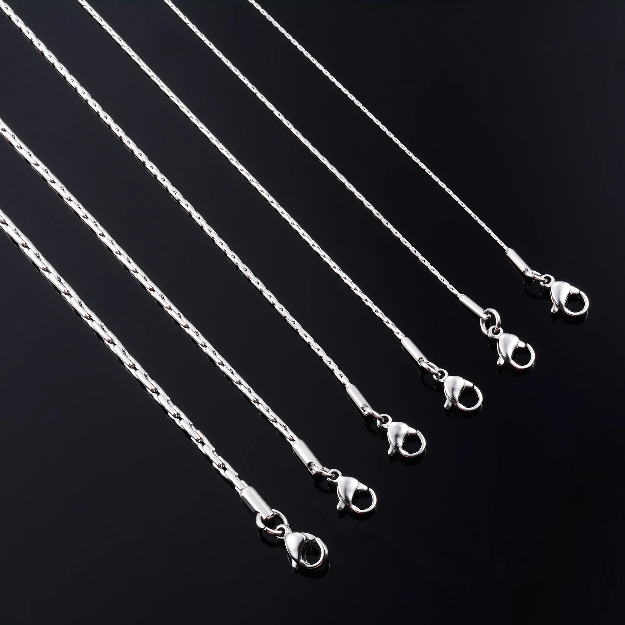Thin Necklace Link Cable Chain on Neck for Women Ladies 316L Stainless Steel Jewelry Accessories Silver Color Choker Her Gift