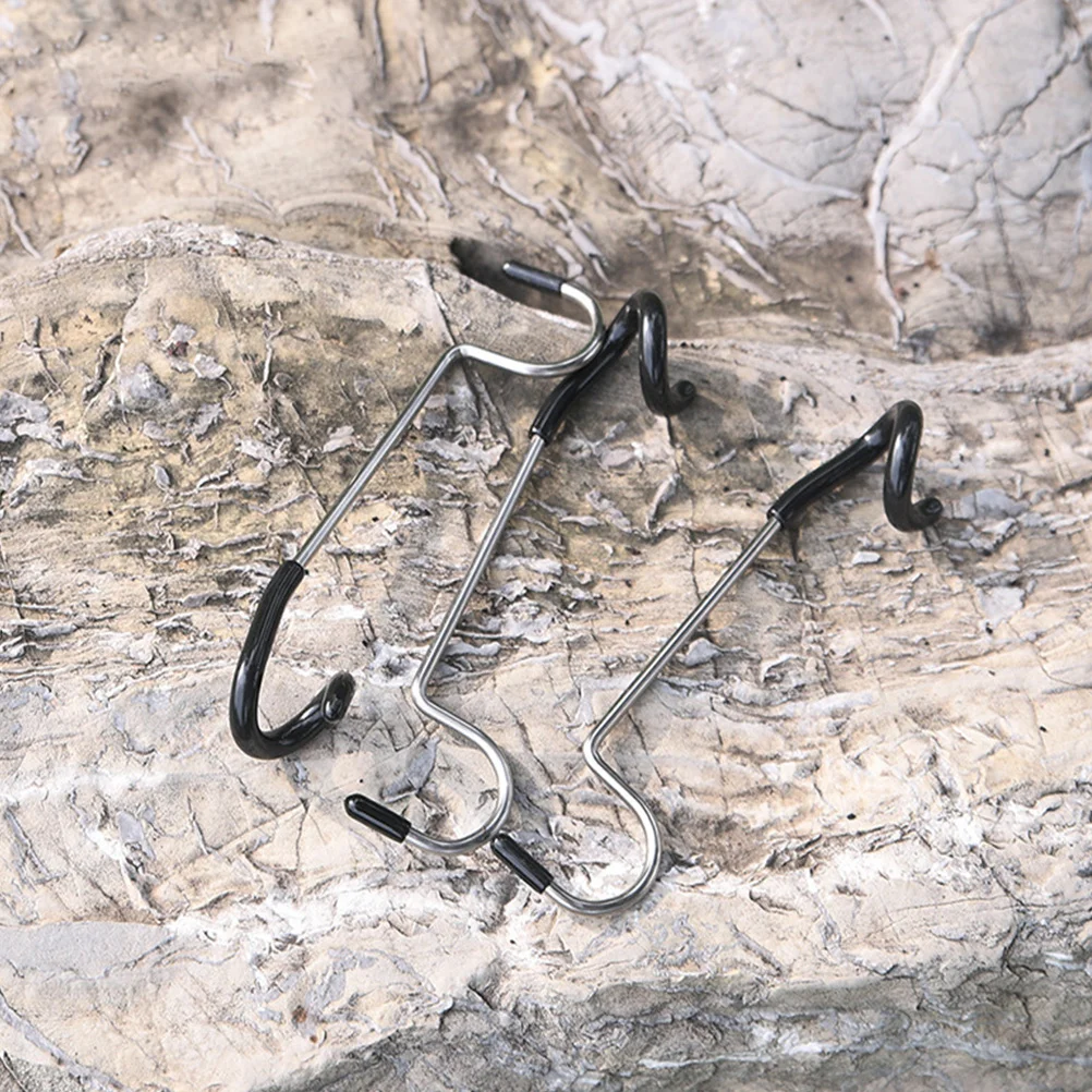 

2Pcs Stainless Steel Hook Camping Light Hooks with Anti-Slip Rubber Sleeve Easy Install for Tent Pole Lantern Hanger Outdoor