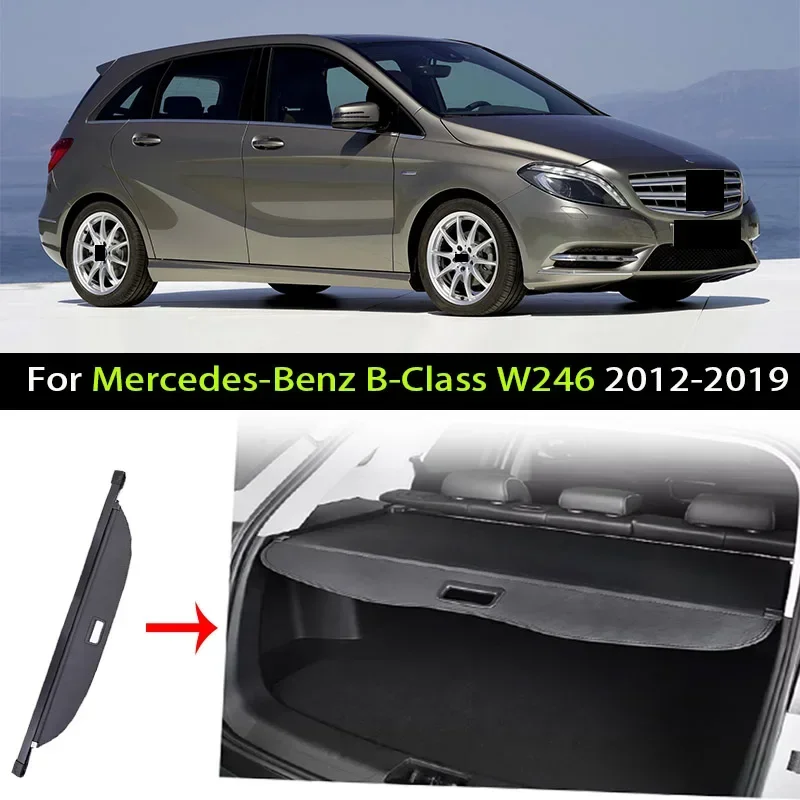 Car Trunk Cargo Cover For Mercedes For Benz B Class W246 B180 B200 2011-2019 Luggage Storage Security Shield Curtain Partition