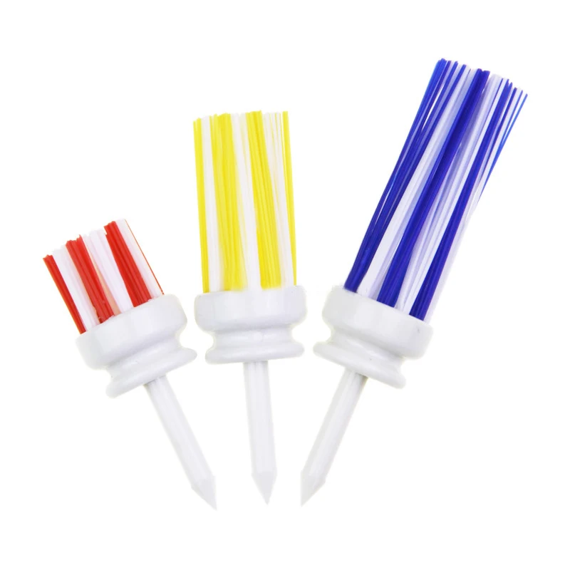 3pcs Plastic Golf Tees Brush 54/70/83mm Different Height Color Unbreakable Nylon Brush Top Tee Golf Training Accessories