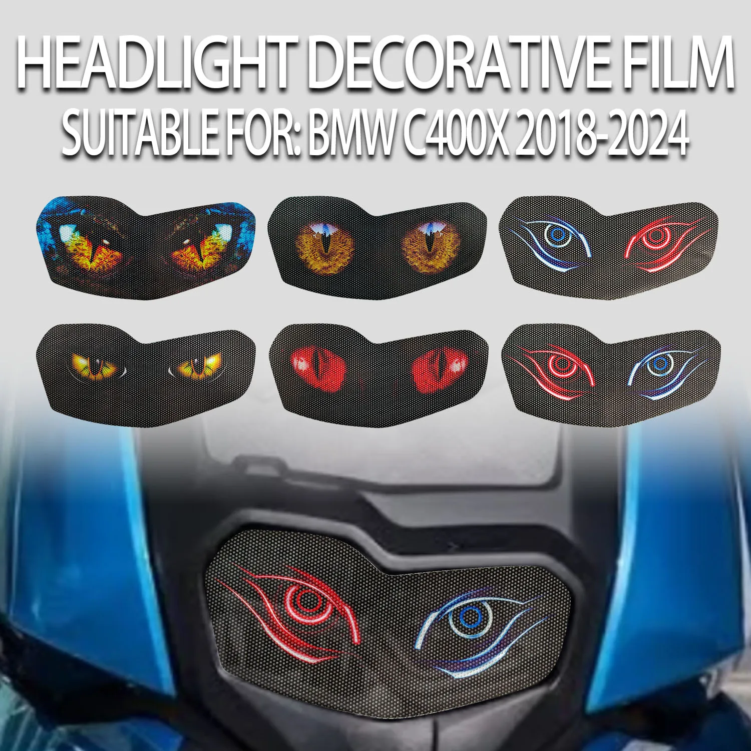 

For BMW C400X 2018-2024 Headlight Protector Sticker Headlight Decorative Film