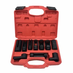 10Pcs Oxygen Sensor Wrench Injector Removal Oil Pressure Sending Sleeve Socket Wrench Disassemble Tool Set