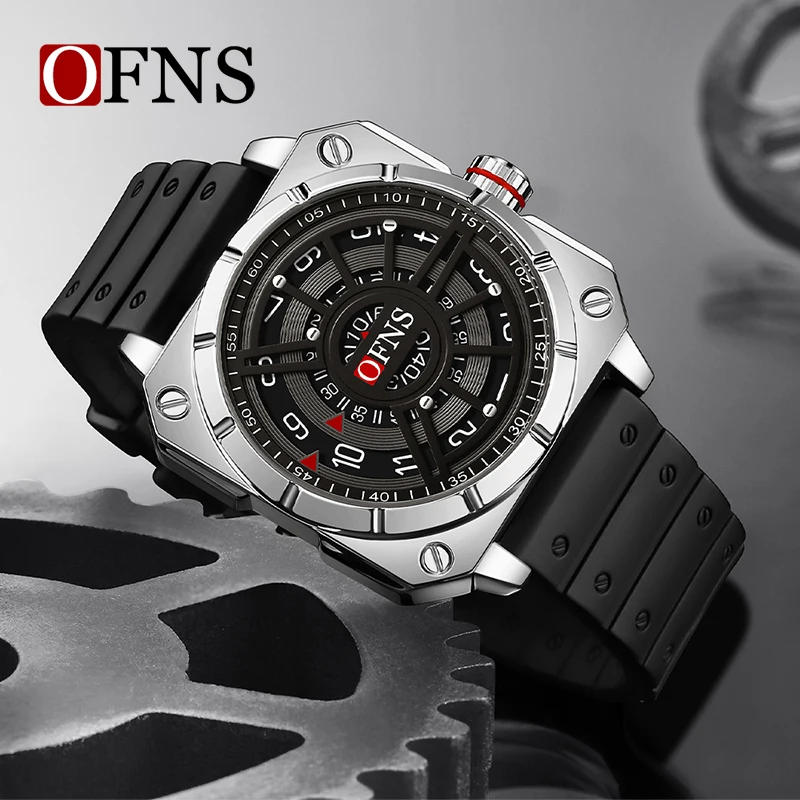 OFNS Top Brand Fashion New Style Men\'s Watch Creative Cool Design Large Dial Waterproof Quartz Watch leisure Business Men Watch