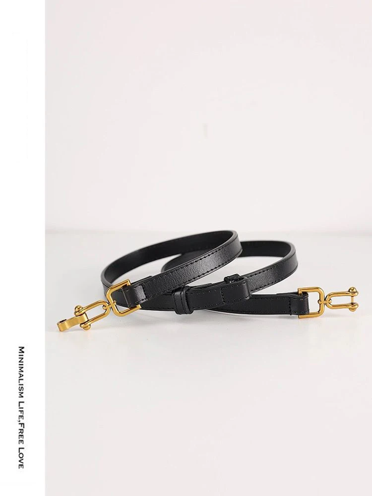 

Simple Women Leather Belt Luxury Female Thin Waistband Solid Color Vintage Metal Buckle Jeans Coat Dress Decor Lady Waist Straps