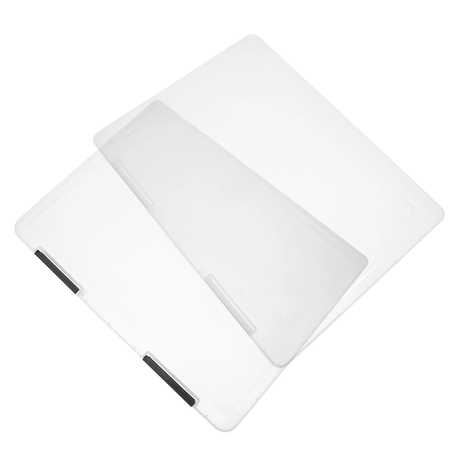 

2pcs Transparent File Folder Storage Box For A4 Papers Portable Document Organizer Large Capacity Clear Pp File Storage Solution