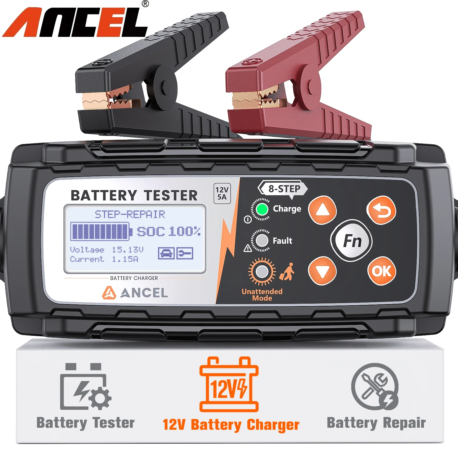 ANCEL BT521 12V Car Battery Tester Battery 4-in-1 Quick Charging Automatic Battery Repair Auto Maintenance Battery Analyzer Test 