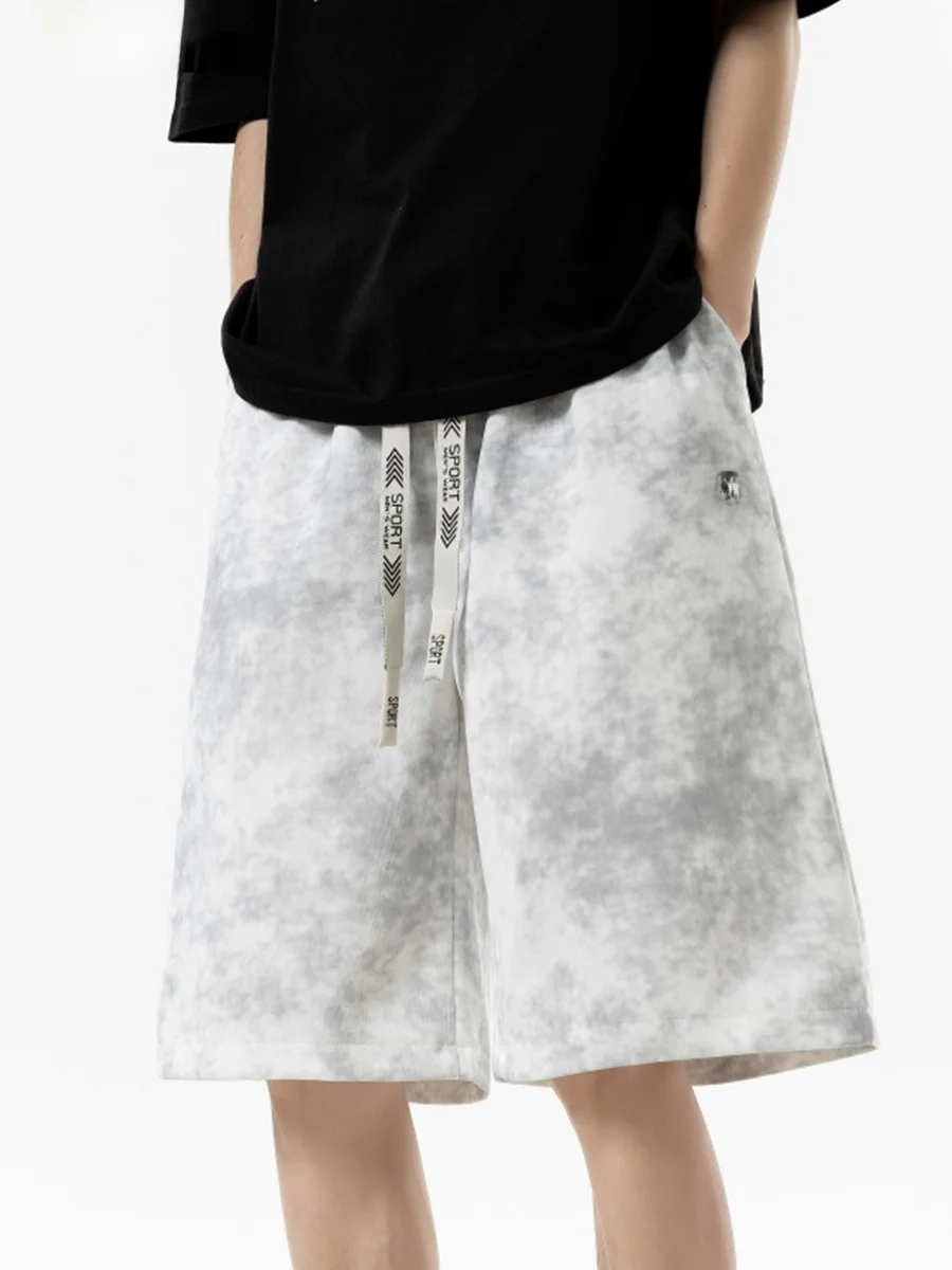 

American Sle Dyed Casual orts Men's Summer Large Size Straight Loose Middle Pants Dir Sle Trendy Five-Quarter Pants