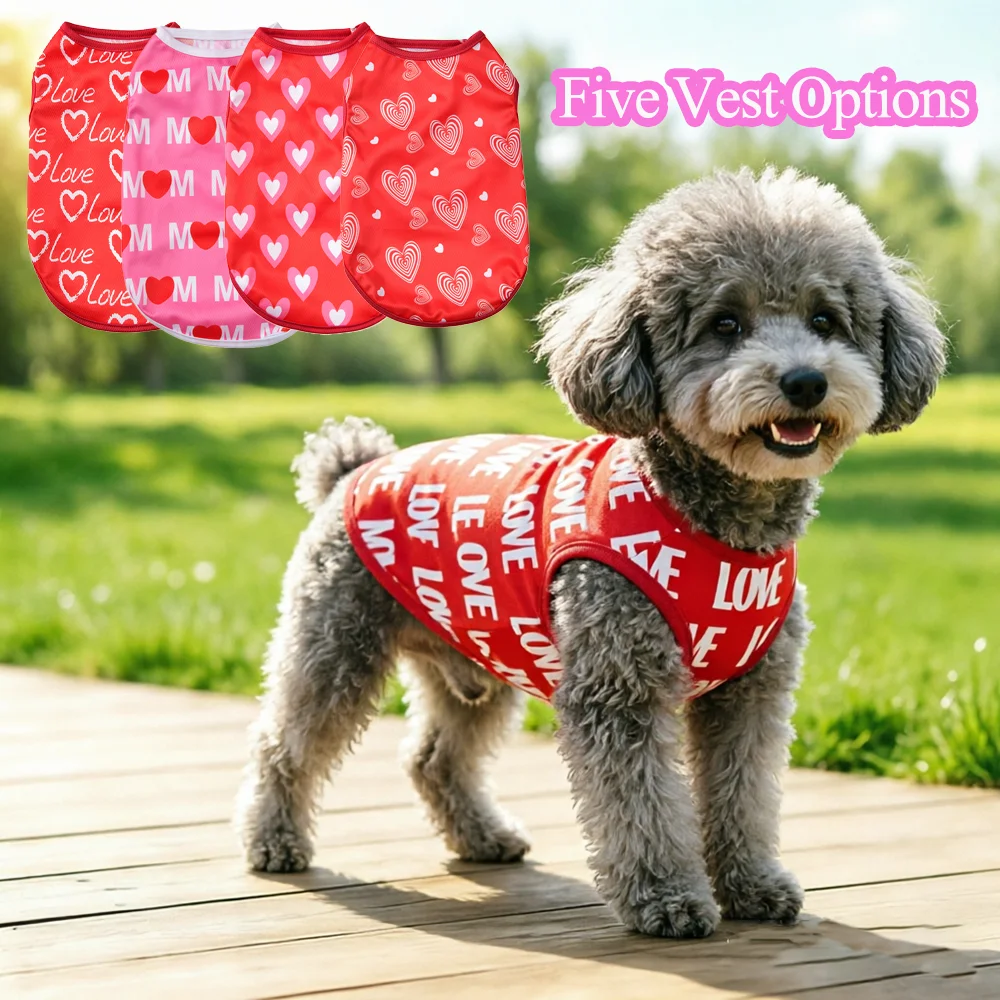 Niedliche bedruckte Kühlweste für Hunde, Kleidung für kleine und mittelgroße Hunde, Katzen, atmungsaktiv, bequem, Sommer-Outfit für Welpen, Mops