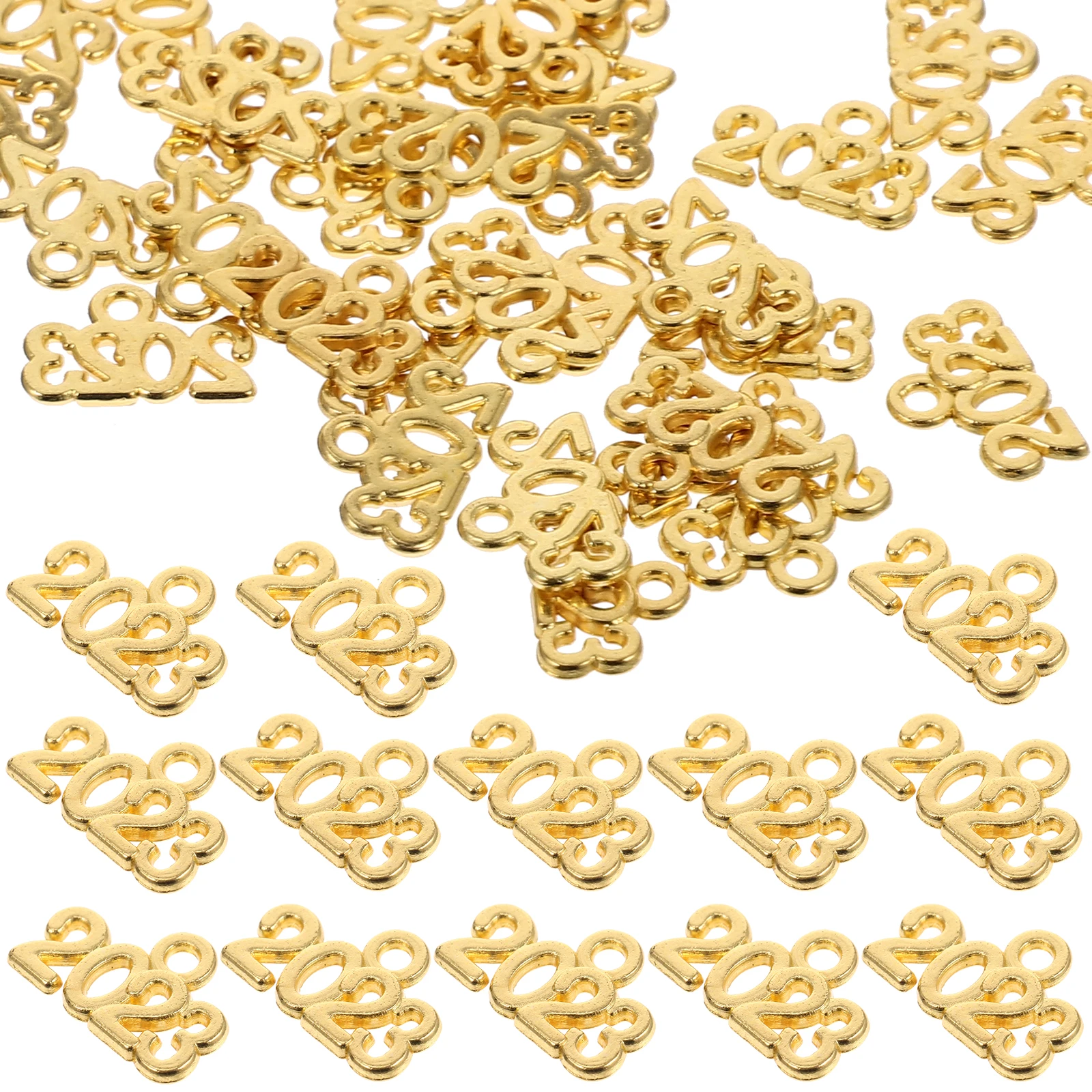 

2023 Year Pendant Key Chain Golden Pendants Jewelry Making Charms for Bracelets Christmas Graduation Durable Alloy Bright