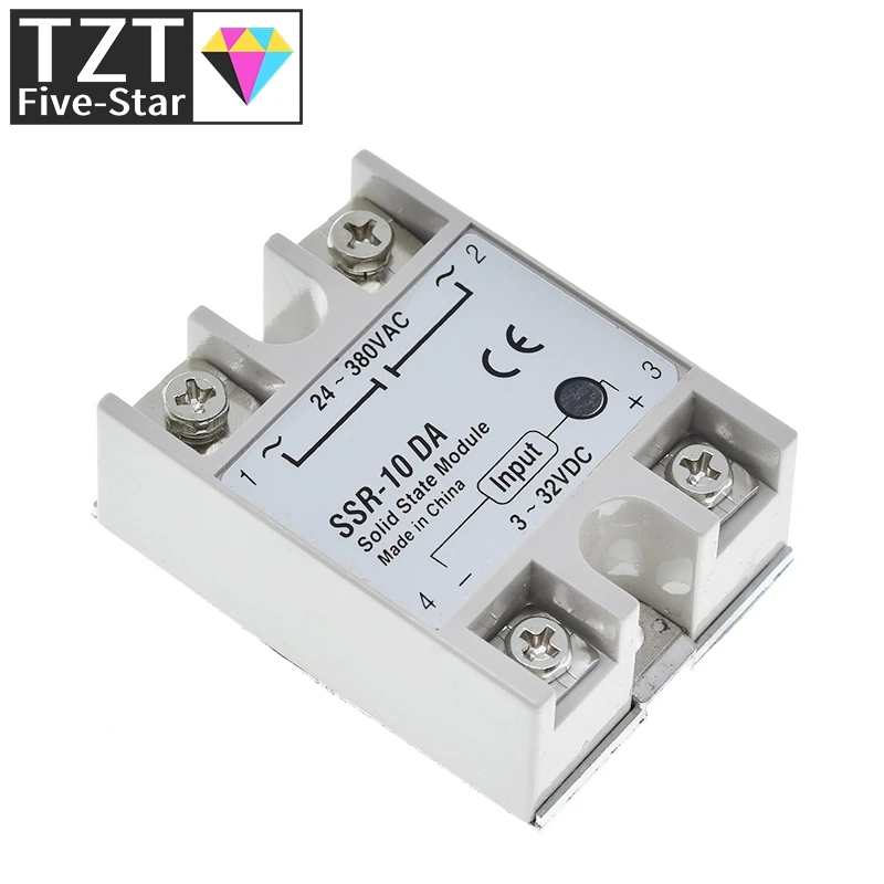 Solid state Relay SSR-10DA SSR-25DA SSR-40DA SSR-50DA 10A 25A 40A 50A actually 3-32V DC TO 24-380V AC SSR 10DA 25DA 40DA 50DA