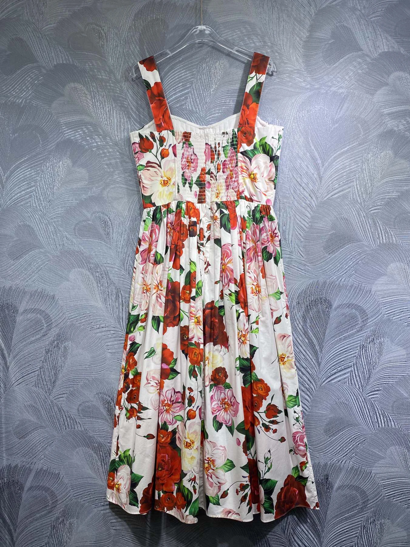 SEQINYY 100% Cotton Dress Summer Spring New Fashion Design Women Runway High Street Strapless Vintage Flower Print Sicily Casual