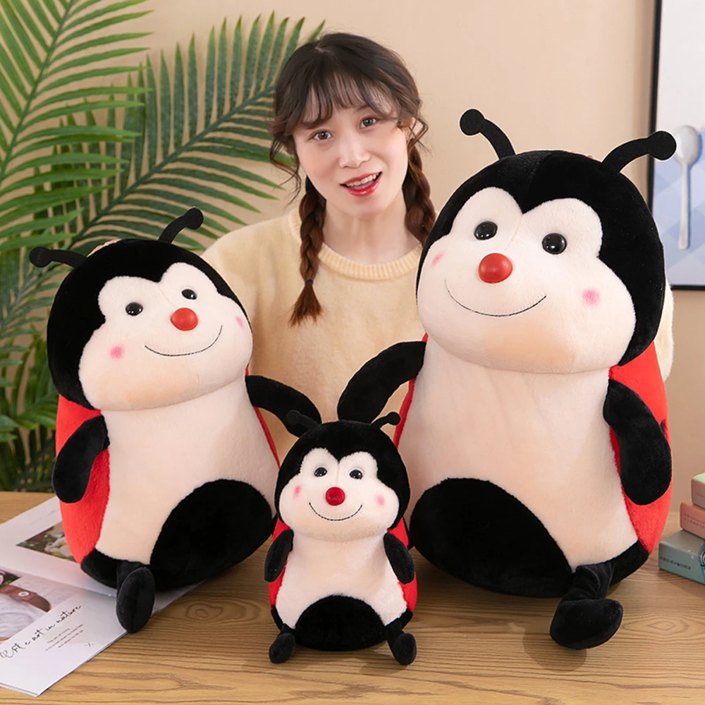 Simulate Cute Beetle Seven Star Ladybug Stuffed Plush Toy Children Birthday Gift