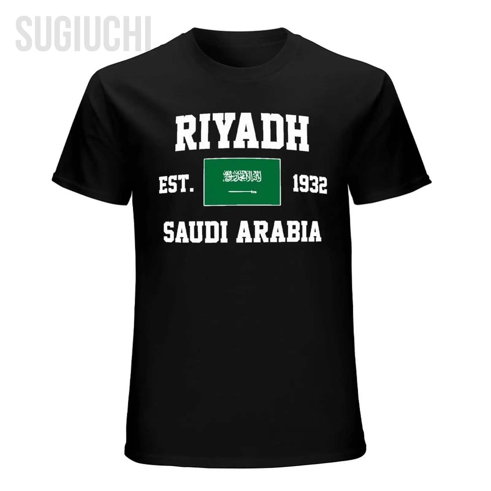 Patriotic Flag Saudi Arabia EST.1932 Riyadh Men Tshirt Tees T-Shirt O-neck T Shirts Women Boys Clothing 100% Cotton