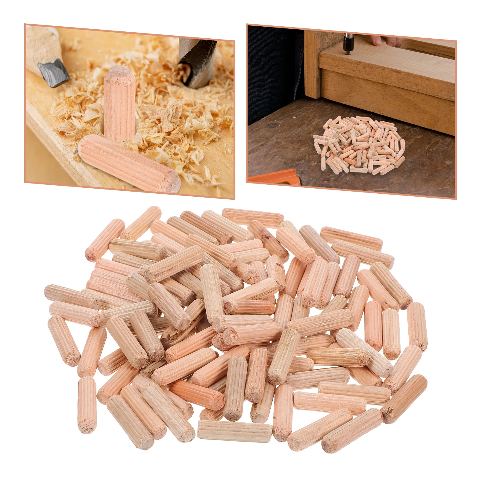 

100pcs Wood Dowel Rods Furniture Fixing Pegs Hardwood Connectors Solid Round Sticks For Table Chairs Cabinet Stable Easy