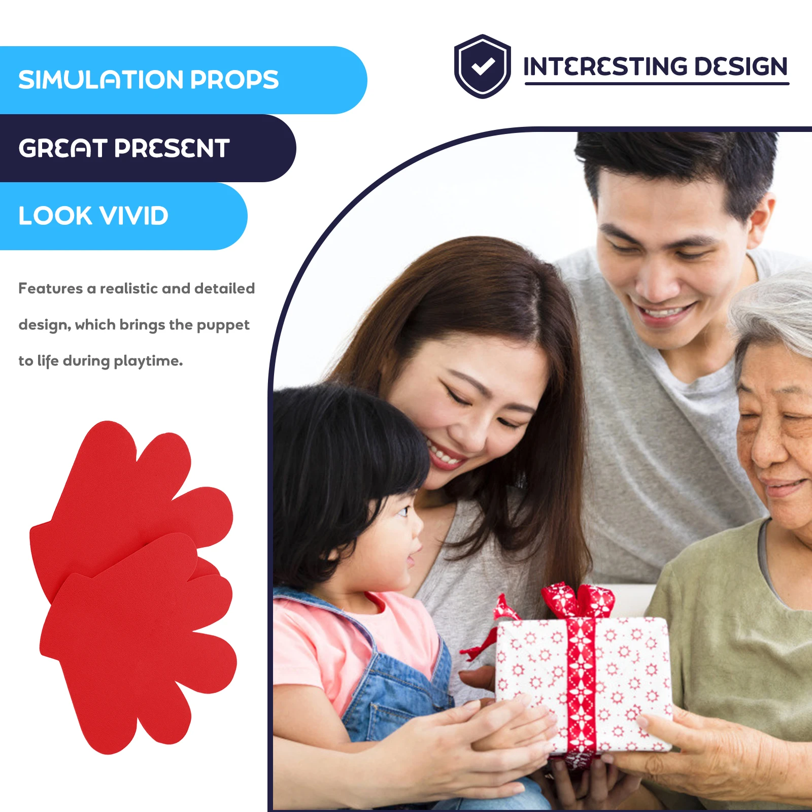 2 قطعة قفازات خمسة أصابع للتشجيع الدعائم اليدوية بوم بومس الرياضة مروحة أصابع قفازات أداء الرقص زهرة #2