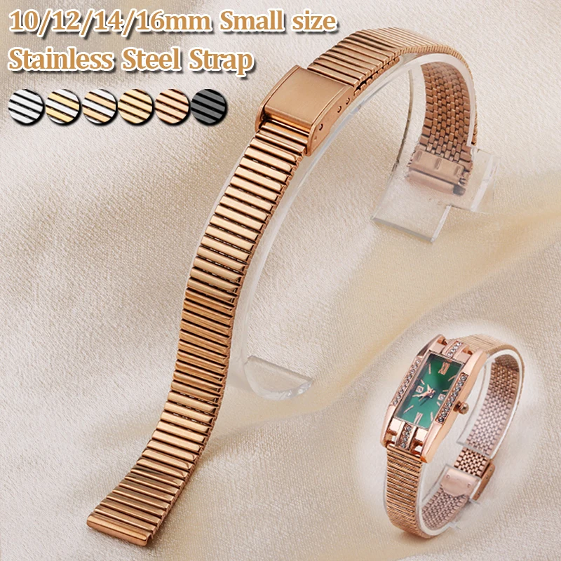 10mm 12mm 14mm 16mm Slim Stainless Steel Watch Band for Women Elegant Thin Metal Strap for DW for Seiko Replacement Bracelet