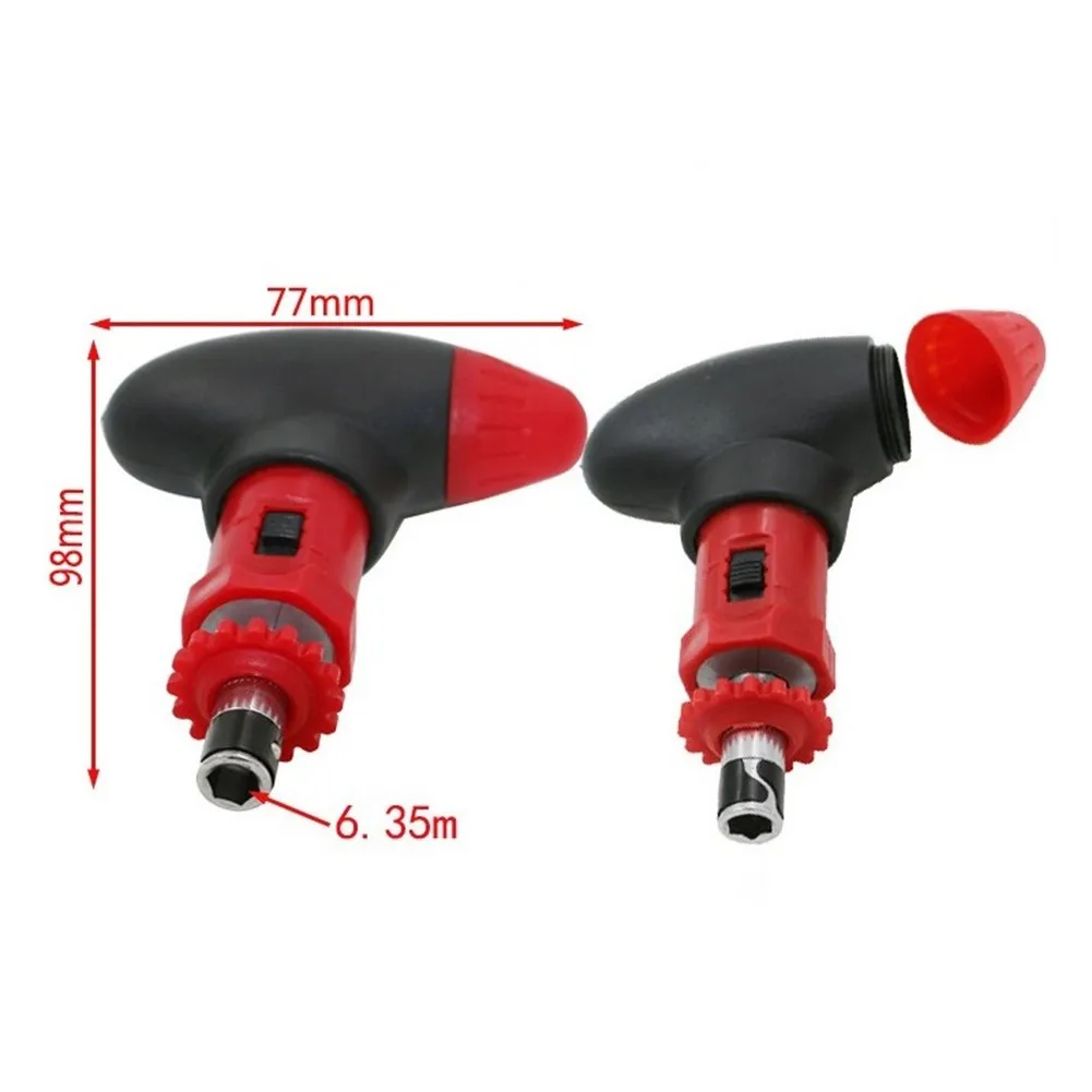 Forward Reverse Screwdriver Driver Bit Screw Manual Ratchet T-type 1/4\'\' 6.35mm Hand Tools Parts 1pcs 98*77mm