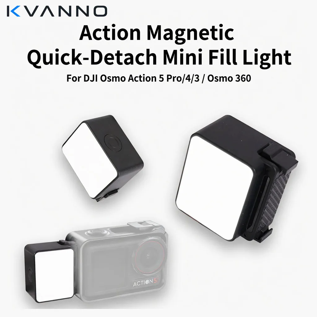 Image of KVANNO Fill Light für DJI OSMO Action 3/4/5Pro Schnellverschluss-Fill-Light Mini Wasserdichtes Selfie-Licht Mini Selfie-Licht